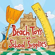 Beach toys vs. school supplies Book cover